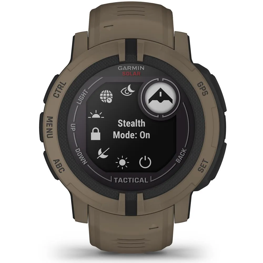 Garmin Instinct 2 Solar Smartwatch, Tactical Edition, Coyote Tan   Accessories Bundle