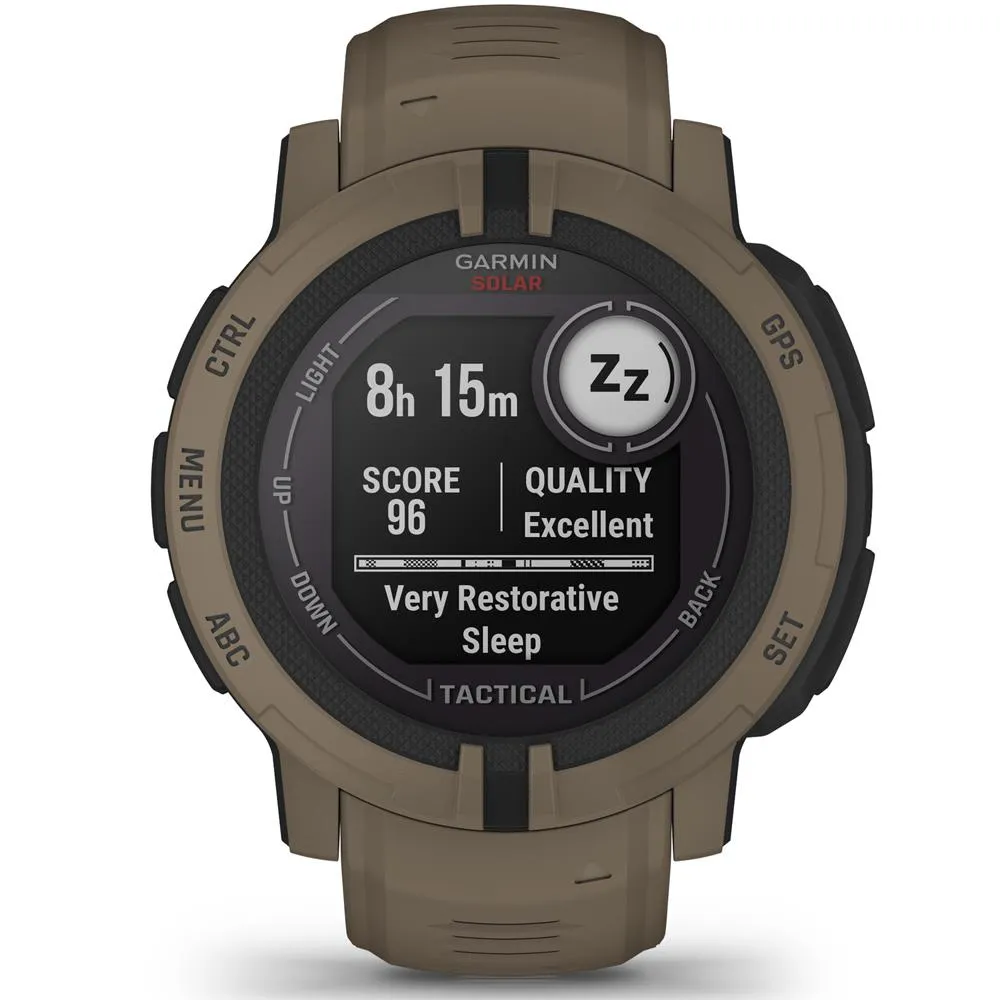 Garmin Instinct 2 Solar Smartwatch, Tactical Edition, Coyote Tan   Accessories Bundle