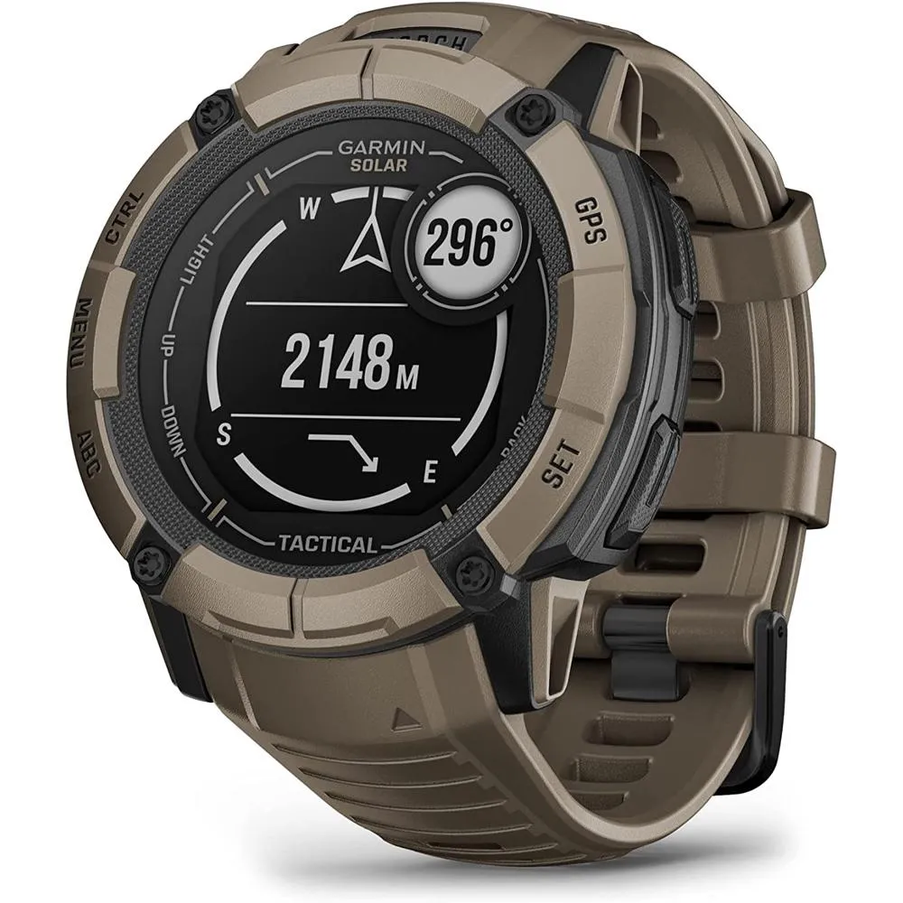 Garmin Instinct 2X Solar Smartwatch Coyote Tan   Bottle & Heart Rate Strap XS-S