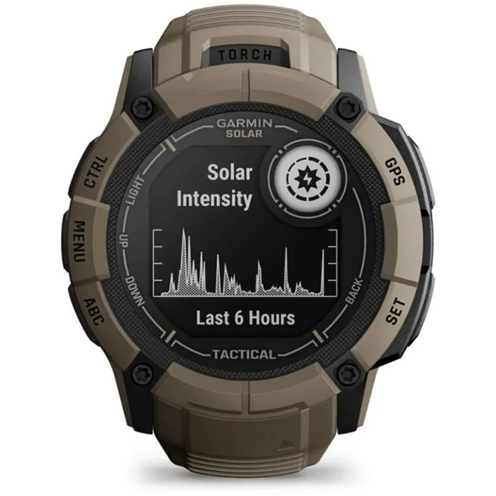 Garmin Instinct 2X Solar Smartwatch Coyote Tan   Bottle & Heart Rate Strap XS-S