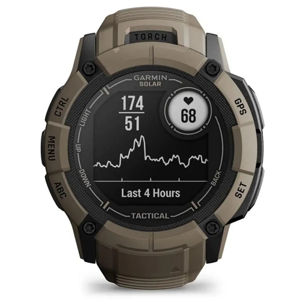 Garmin Instinct 2X Solar Smartwatch Coyote Tan   Bottle & Heart Rate Strap XS-S