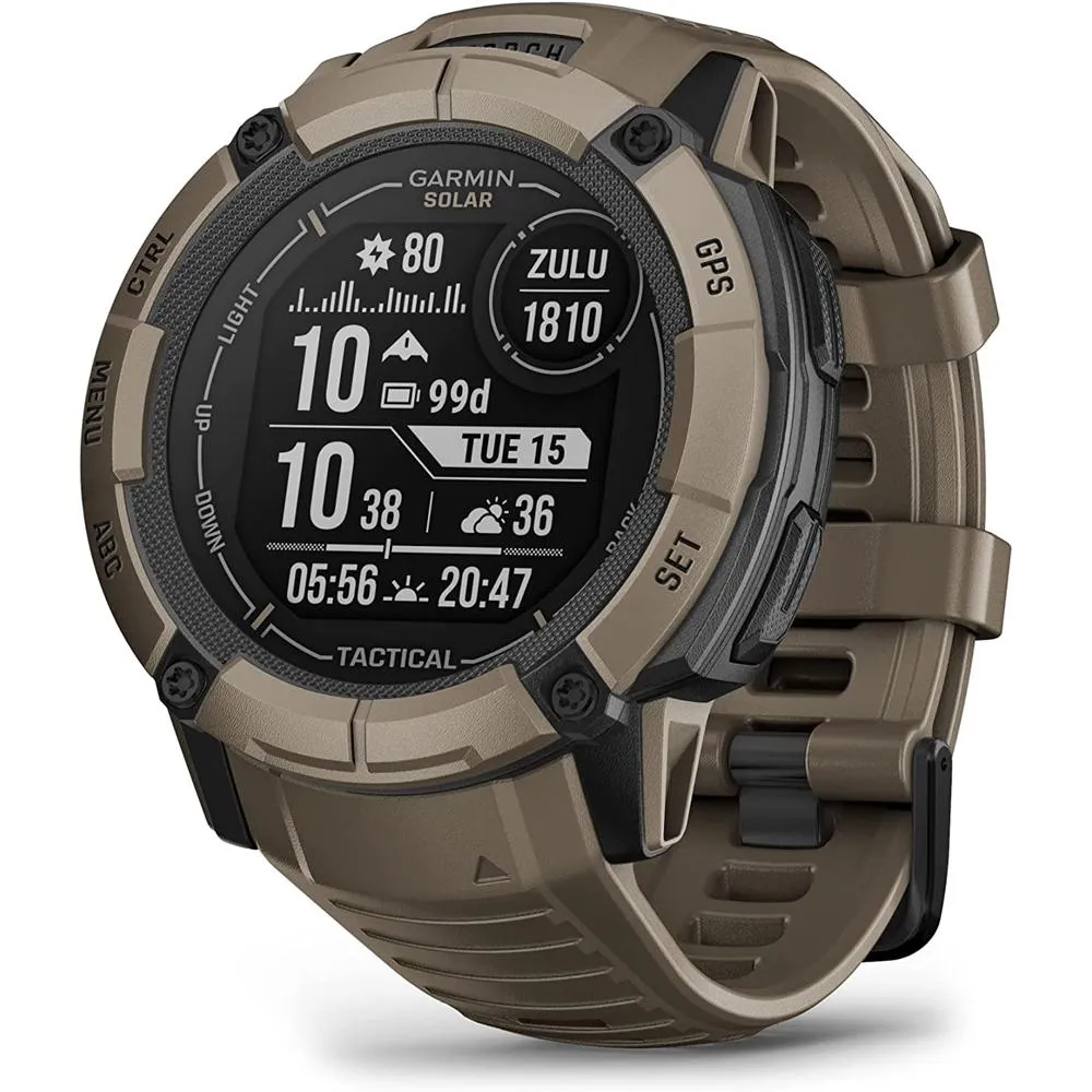 Garmin Instinct 2X Solar Smartwatch Coyote Tan   Bottle & Heart Rate Strap XS-S