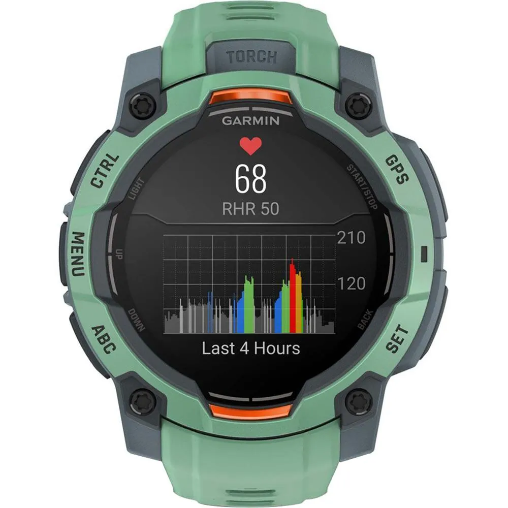 Garmin Instinct 3-45 mm GPS Smartwatch AMOLED Neo Tropic   Charging Dock Bundle