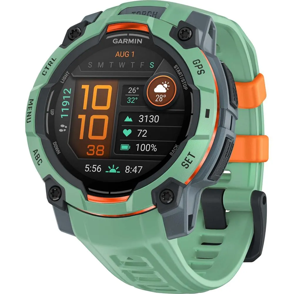 Garmin Instinct 3-45 mm GPS Smartwatch AMOLED Neo Tropic   Charging Dock Bundle