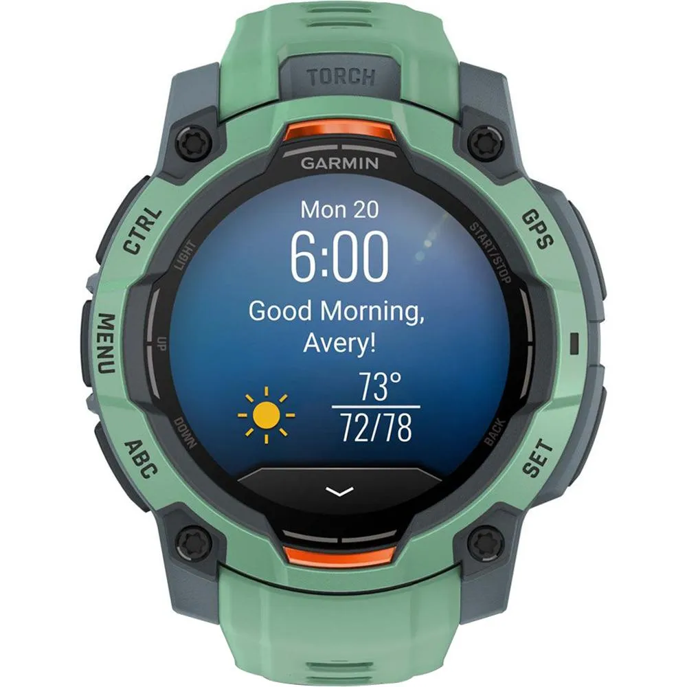 Garmin Instinct 3-45 mm GPS Smartwatch AMOLED Neo Tropic   Charging Dock Bundle
