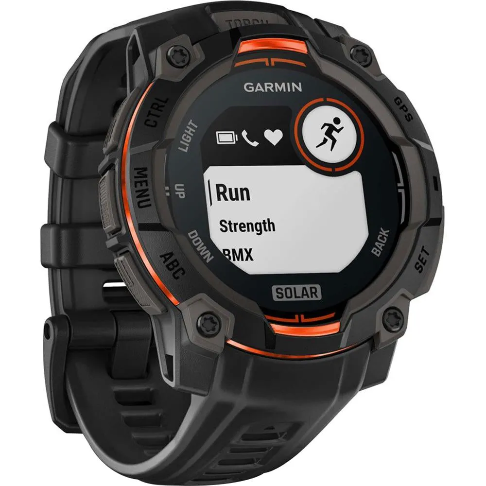 Garmin Instinct 3 - 45 mm GPS Smartwatch SOLAR Black with Charging Dock Bundle
