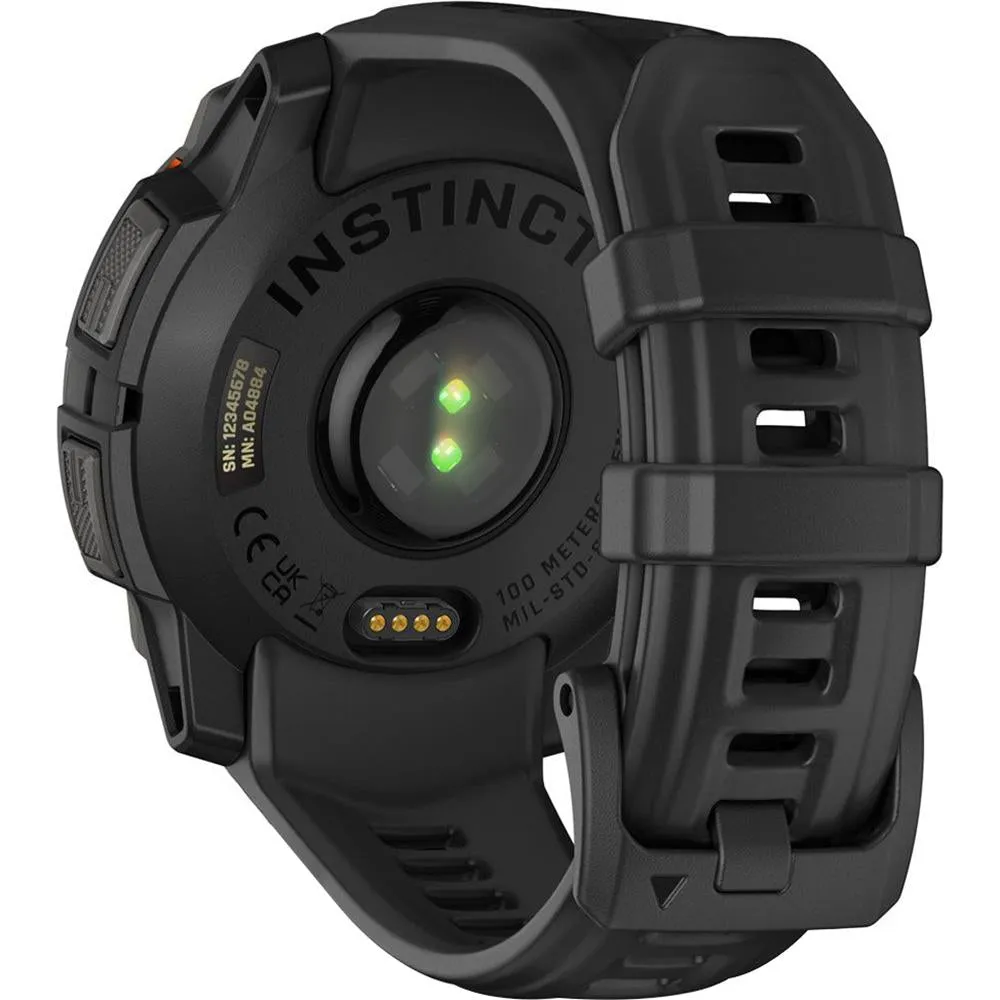 Garmin Instinct 3 - 45 mm GPS Smartwatch SOLAR Black with Charging Dock Bundle
