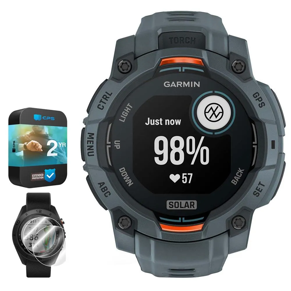 Garmin Instinct 3 45 mm Smartwatch SOLAR Twilight   2x Protector   2 Yr Warranty