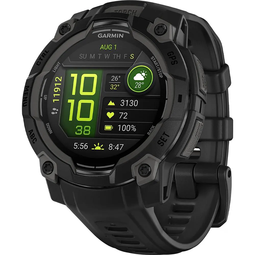 Garmin Instinct 3 45mm GPS Smartwatch, AMOLED   2x Protector   2 Yr Warranty Bundle