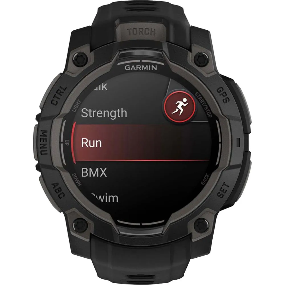 Garmin Instinct 3 45mm GPS Smartwatch, AMOLED   Wearable Light   2 Yr Warranty Bundle