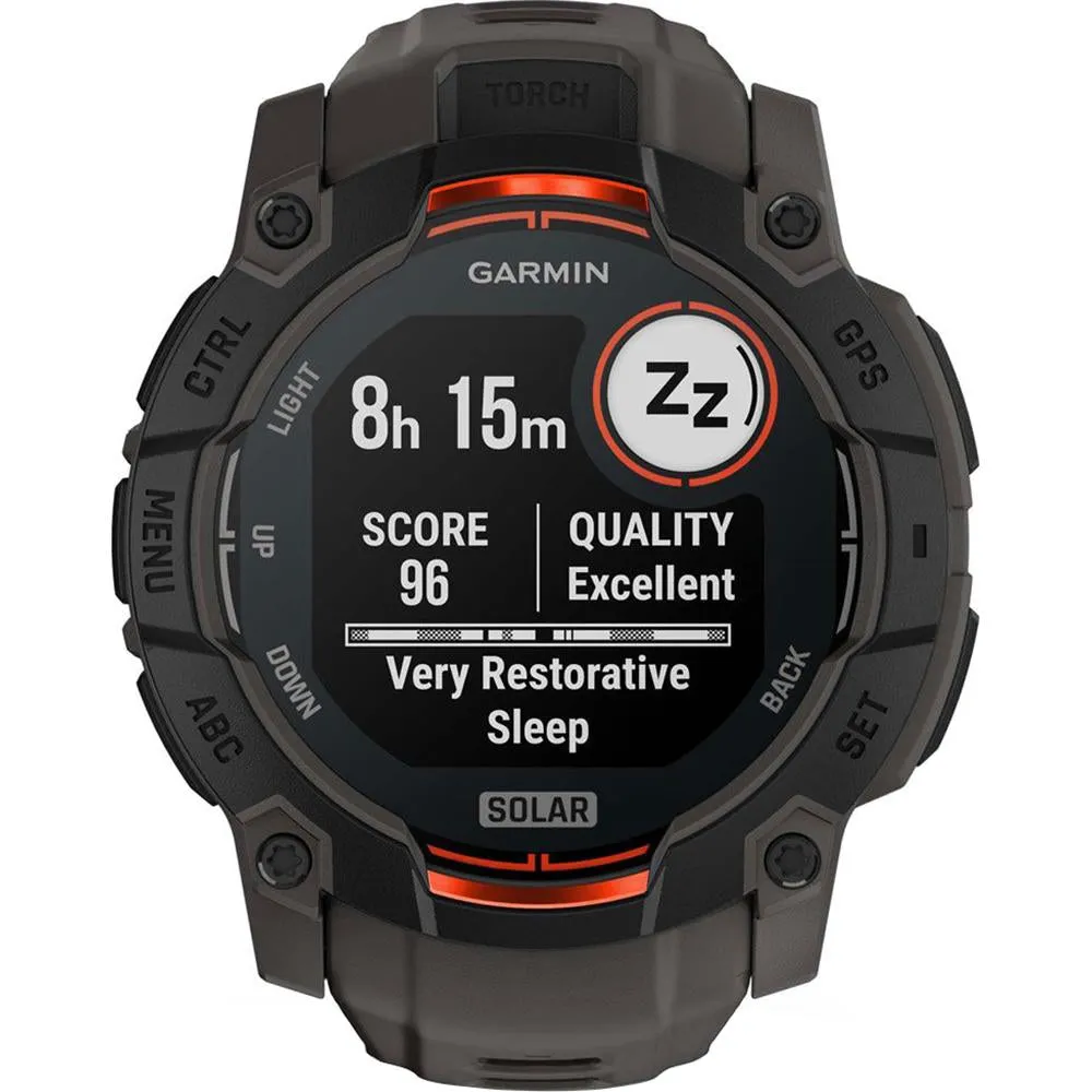 Garmin Instinct 3 - 50 mm GPS Smartwatch, SOLAR   Charging Dock   Protector Bundle