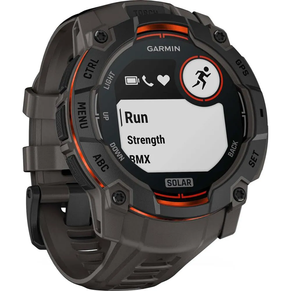 Garmin Instinct 3 - 50 mm GPS Smartwatch, SOLAR   Charging Dock   Protector Bundle