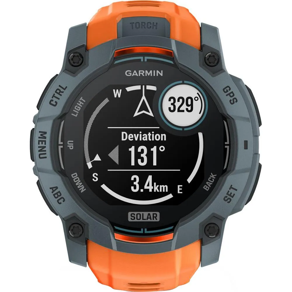 Garmin Instinct 3 - 50 mm GPS Smartwatch SOLAR Twilight   2 Year Warranty Bundle
