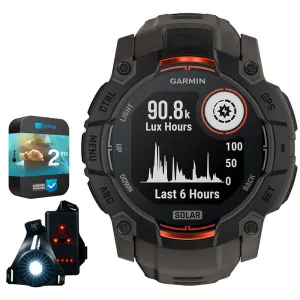 Garmin Instinct 3 50 mm GPS Smartwatch Solar with Light   2 Yr Warranty Bundle