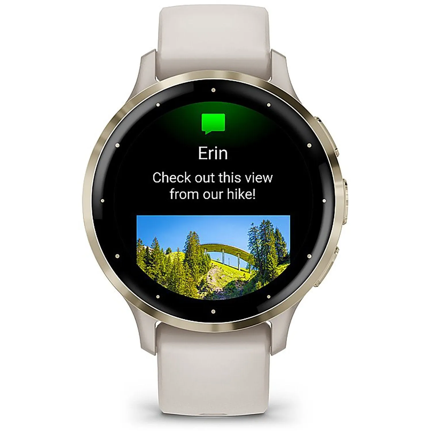 Garmin Venu 3S Health Fitness GPS Smartwatch Gold Steel Bezel with Ivory Case (41mm)