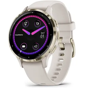 Garmin Venu 3S Health Fitness GPS Smartwatch Gold Steel Bezel with Ivory Case (41mm)
