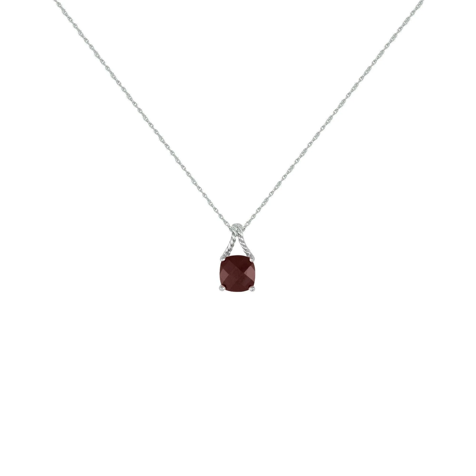 Garnet Fashion Pendant in Sterling Silver
