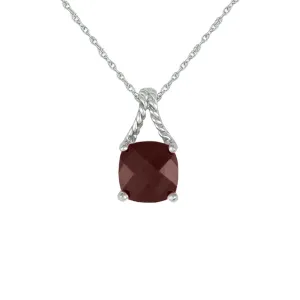 Garnet Fashion Pendant in Sterling Silver