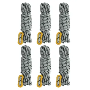 GEERTOP 5 mm Camping Tent Guylines with Aluminum Adjuster Tensioner Ultralight Tent Cords for Camp Tent Tarp Canopy Shelter Camping Hiking Backpacking Travel Gray
