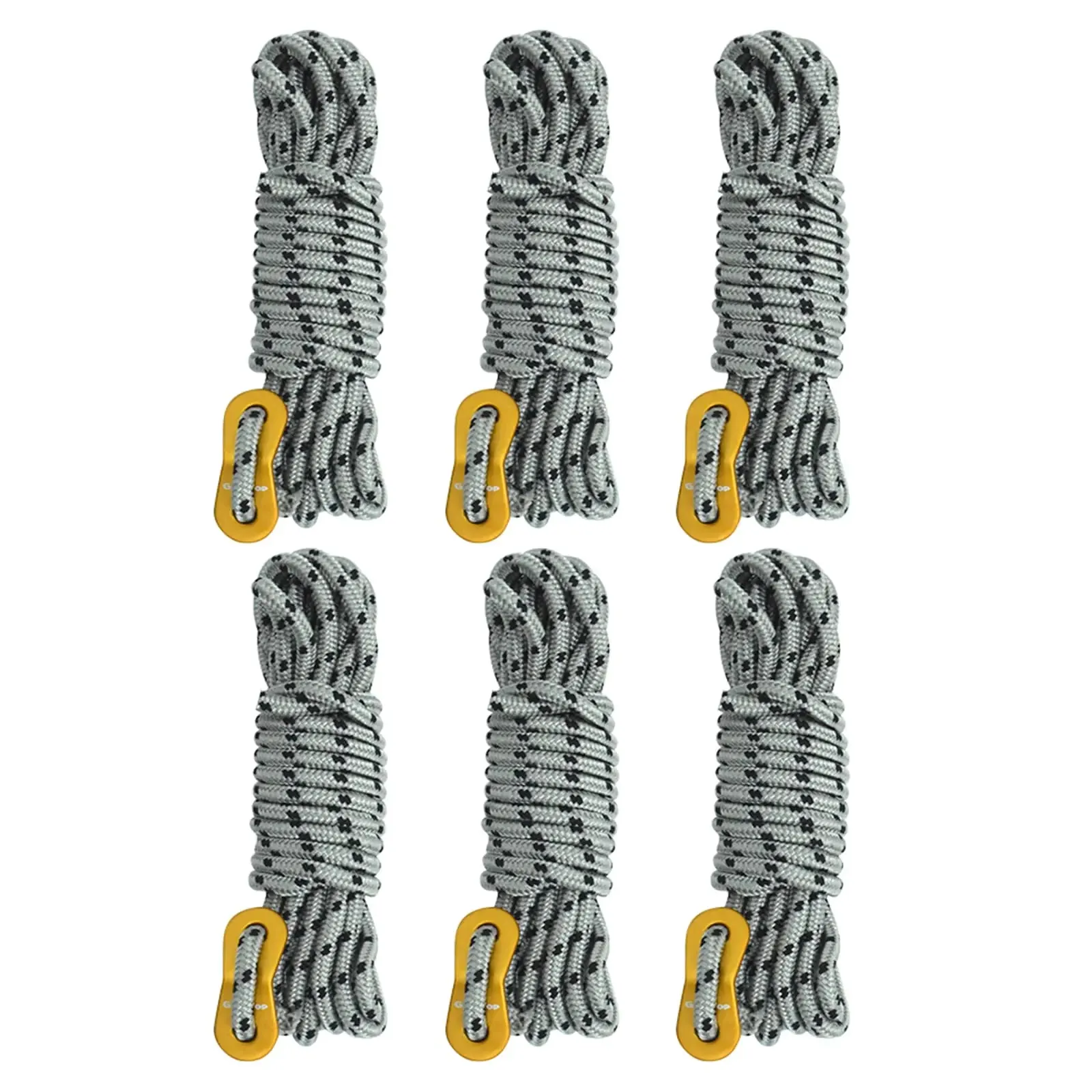 GEERTOP 5 mm Camping Tent Guylines with Aluminum Adjuster Tensioner Ultralight Tent Cords for Camp Tent Tarp Canopy Shelter Camping Hiking Backpacking Travel Gray