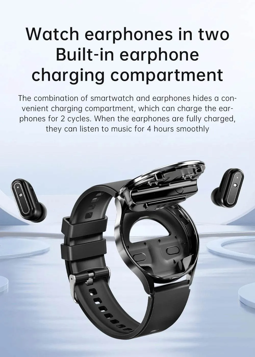 GEJIAN X10 smartwatch TWS 2-in-1 wireless Bluetooth dual earphone call health sports music men and women smartwatch