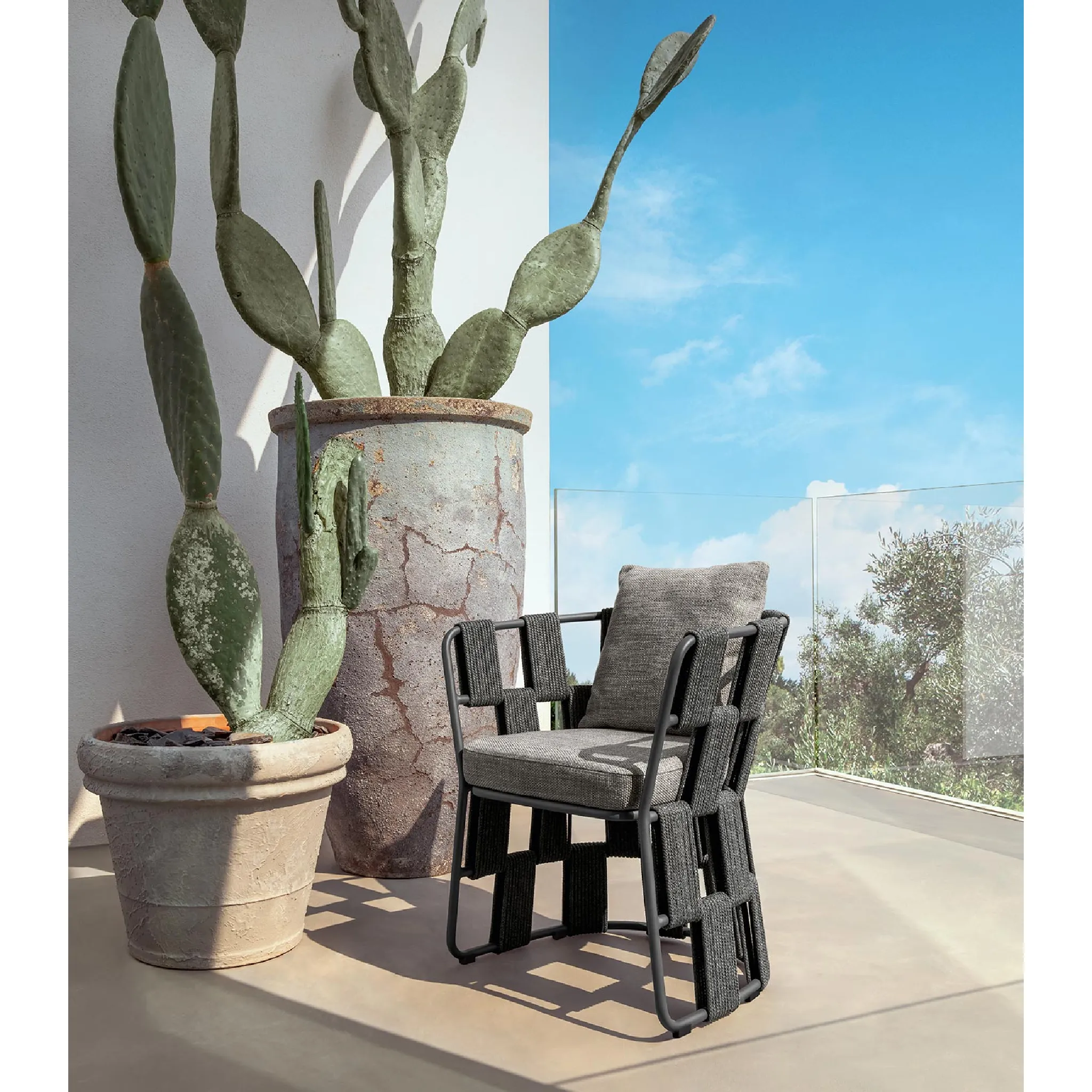 Geometric Rope Outdoor Dining Chair | Talenti Scacco