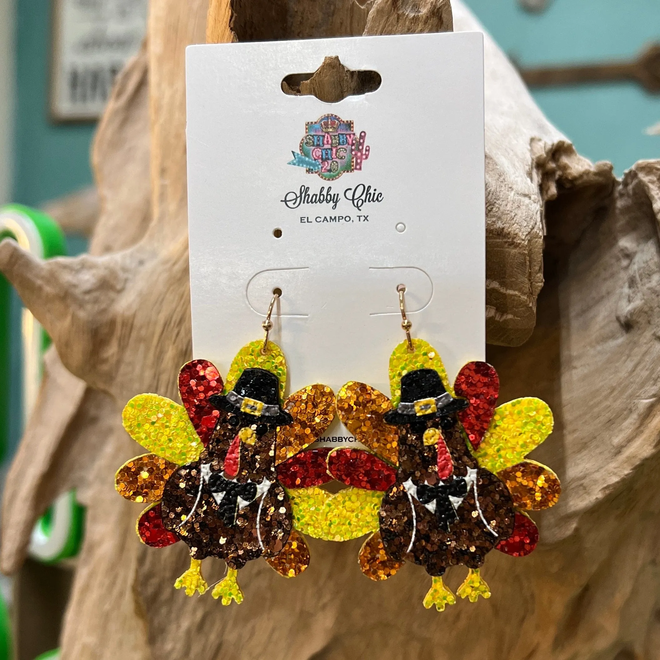 Glitter Turkey Earrings