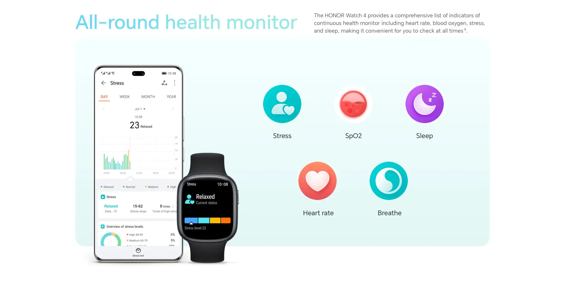 Global Version Honor Smart Watch 4 GPS Bluetooth 5.2 Up to 14 Days Long Battery