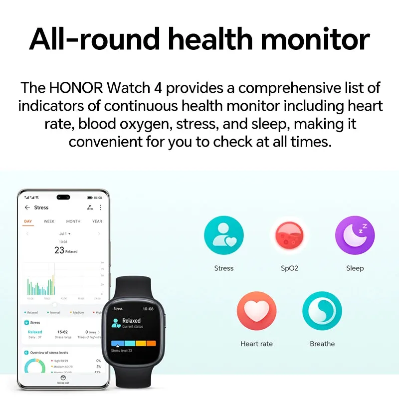Global Version Honor Smart Watch 4 GPS Bluetooth 5.2 Up to 14 Days Long Battery