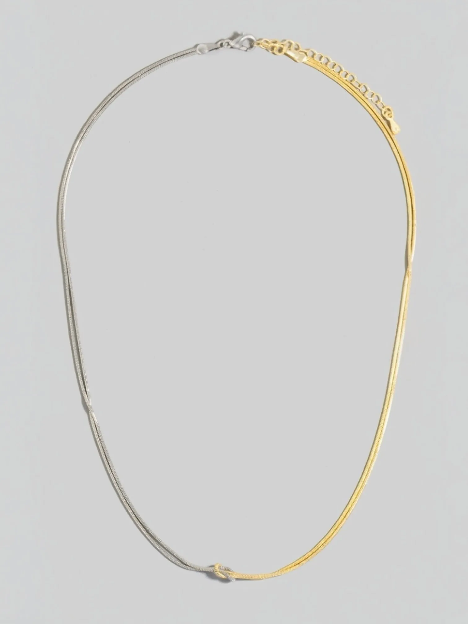 Gold Dipped Rope Chain Knot Layered Necklace