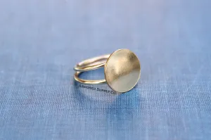 Gold Double Adjustable Band Disc Pad Ring
