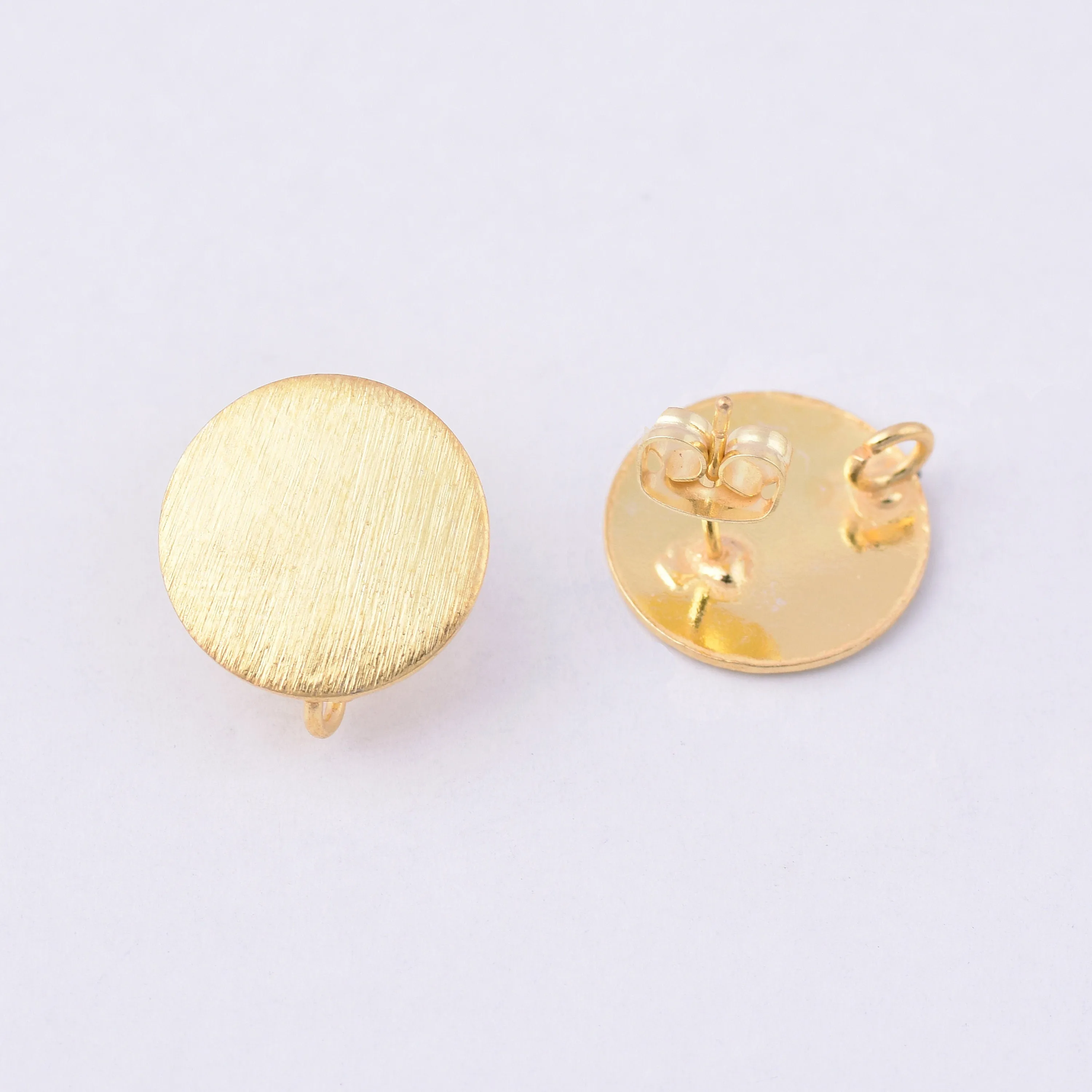 Gold Plated Round Post Earrings Studs