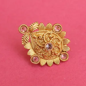 Golden Adjustable Kundan Finger Rings