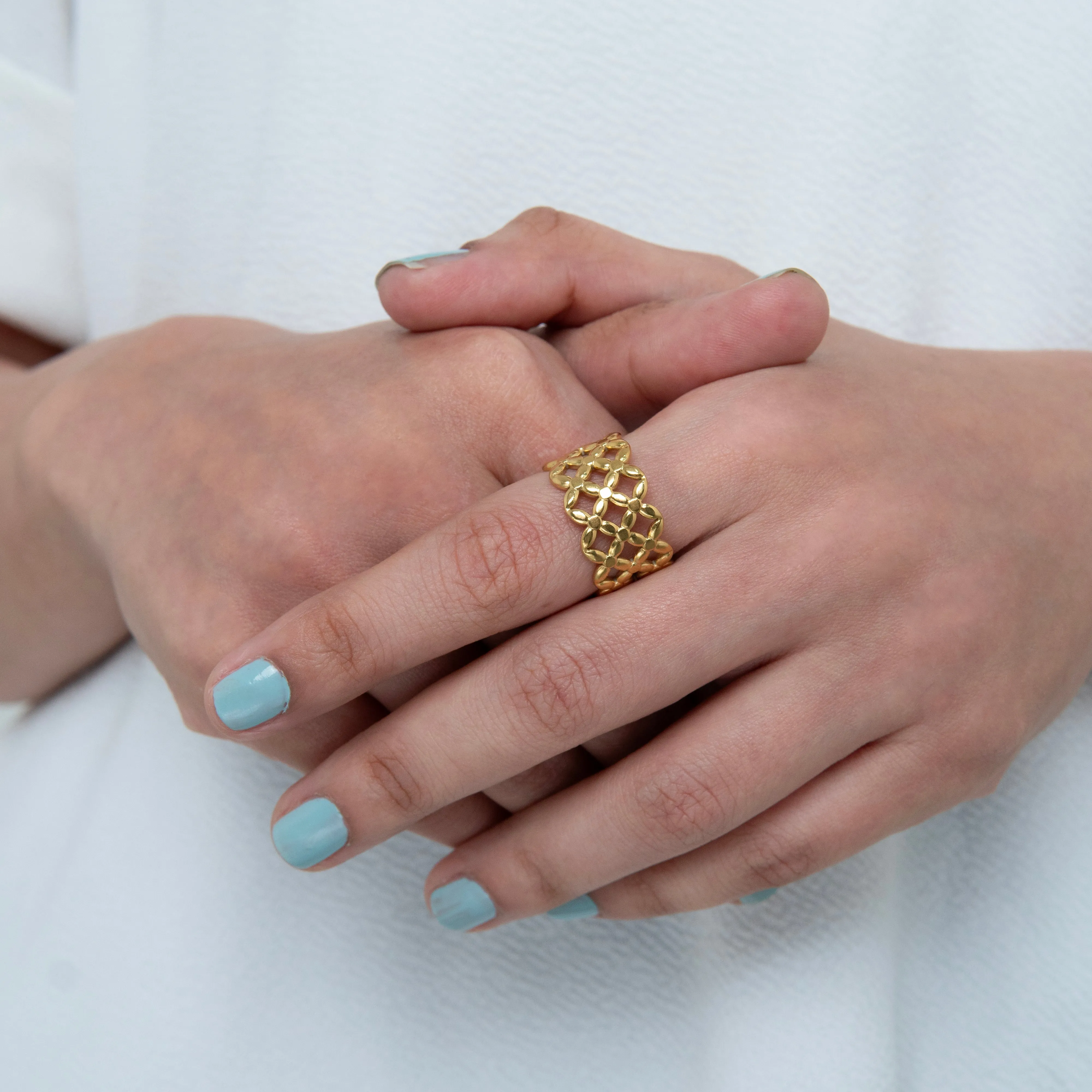 Golden Contour Adjustable Ring Gold Plated