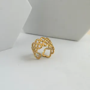 Golden Contour Adjustable Ring Gold Plated