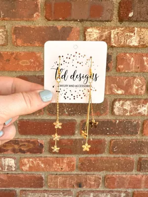Golden Daisy Dangle Earrings