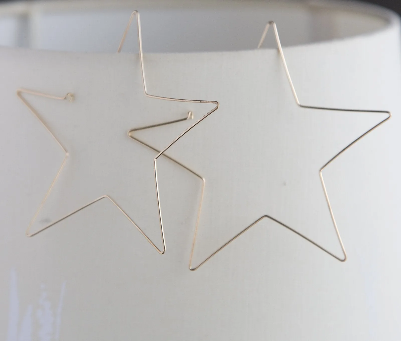 Golden Star Hoop Earrings - Lightweight Statement Gift for Her