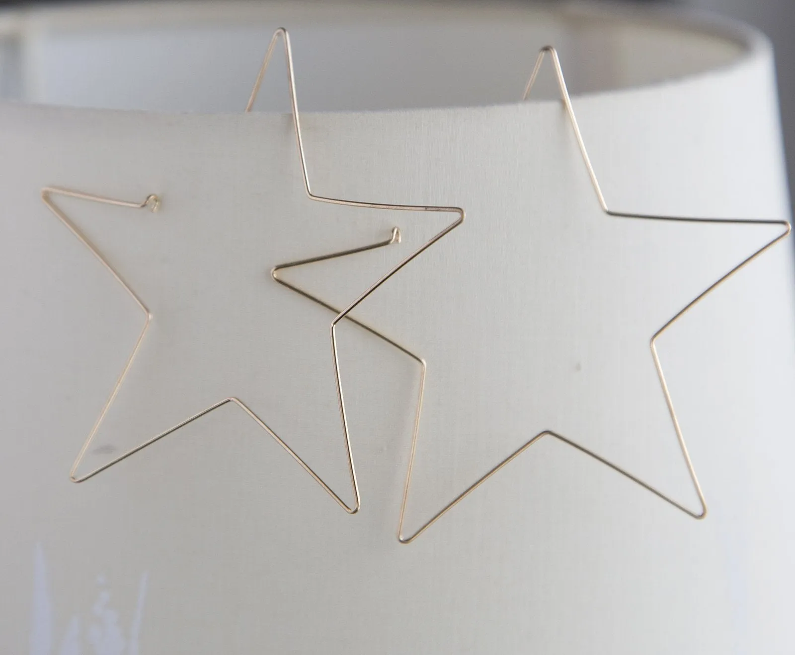 Golden Star Hoop Earrings - Lightweight Statement Gift for Her