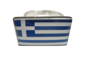 Greek Greece Flag Adjustable Size Fashion Ring