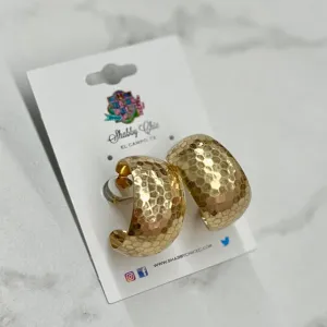 Hammered Gold Hoops