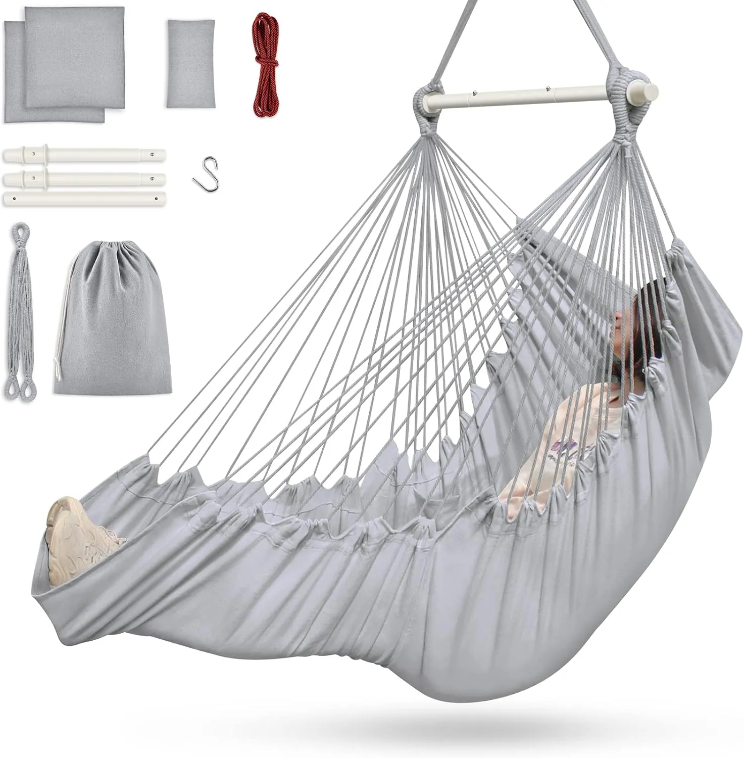 Hammock Chair, Grey- new but open scruffy box