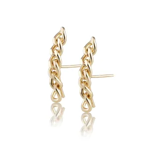 Handmade 18k Gold Cuban Link Earrings from Brazil