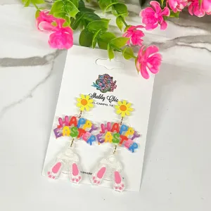 Happy Easter Bunny Tail Earrings