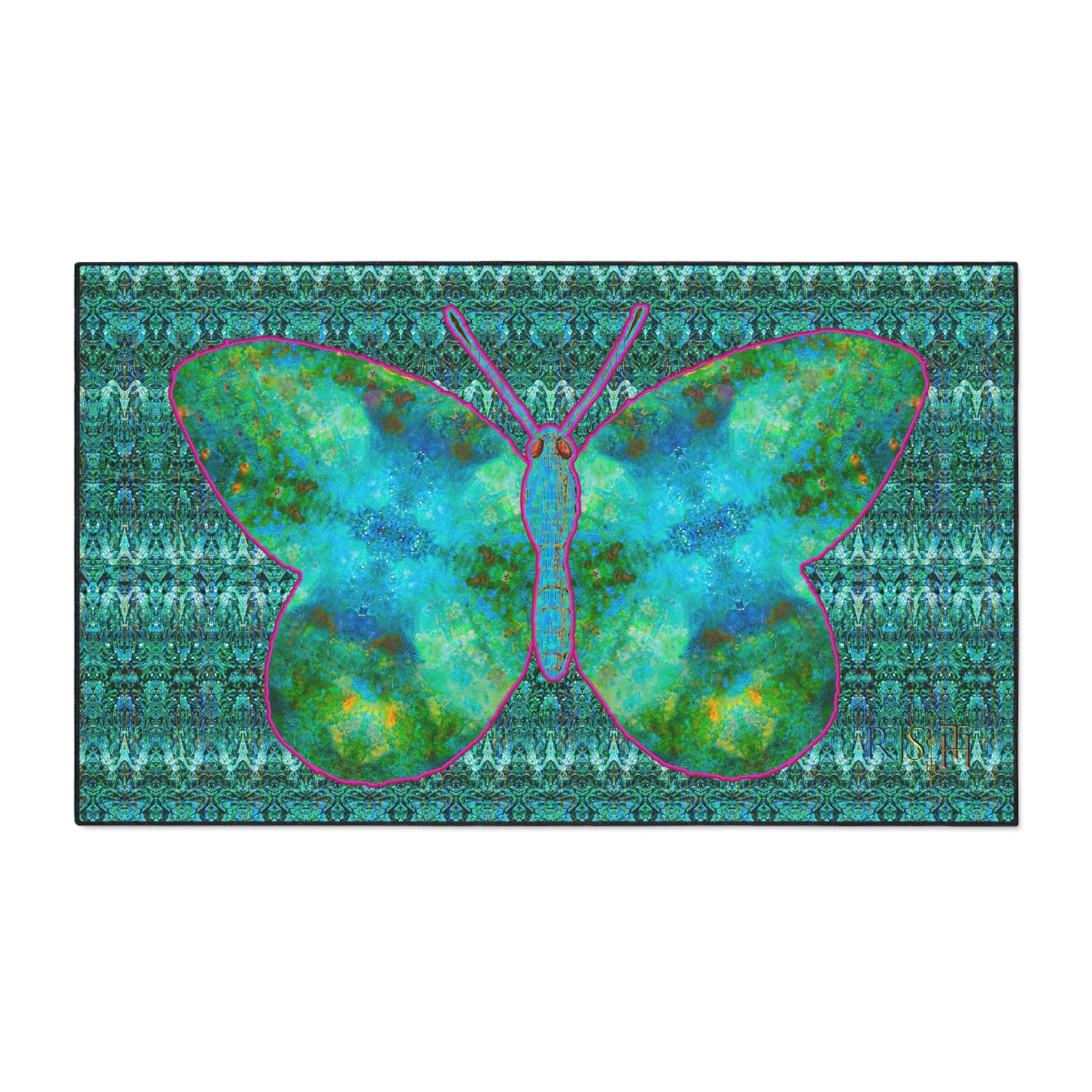 Heavy Duty Floor Mat (Butterfly Glade Denizen & Samhain Dream Thaw 12 & Blue Logo@Alchemic) RJSTH@Fabric#11_7 of 16 RJSTHw2025 RJS
