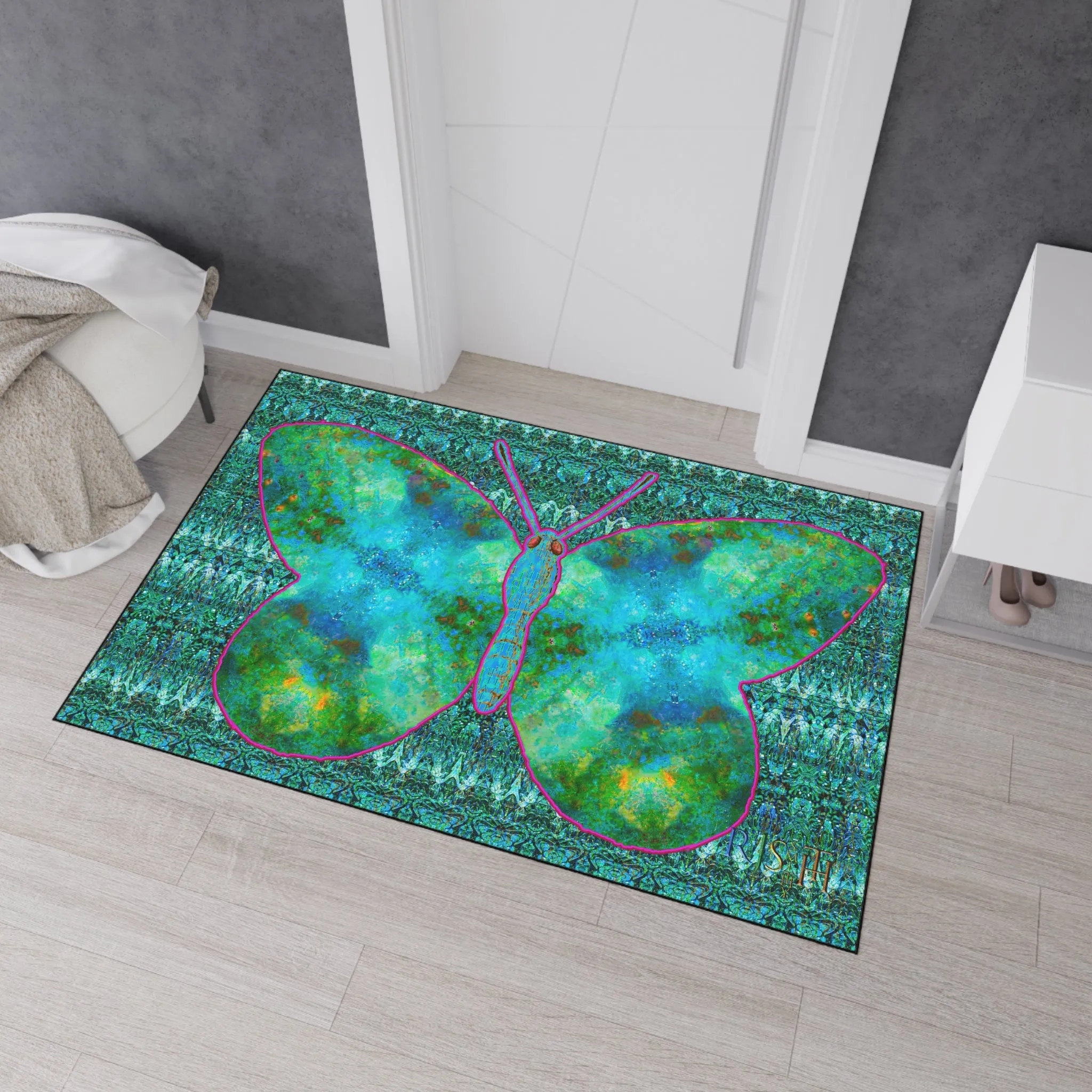 Heavy Duty Floor Mat (Butterfly Glade Denizen & Samhain Dream Thaw 12 & Blue Logo@Alchemic) RJSTH@Fabric#11_7 of 16 RJSTHw2025 RJS
