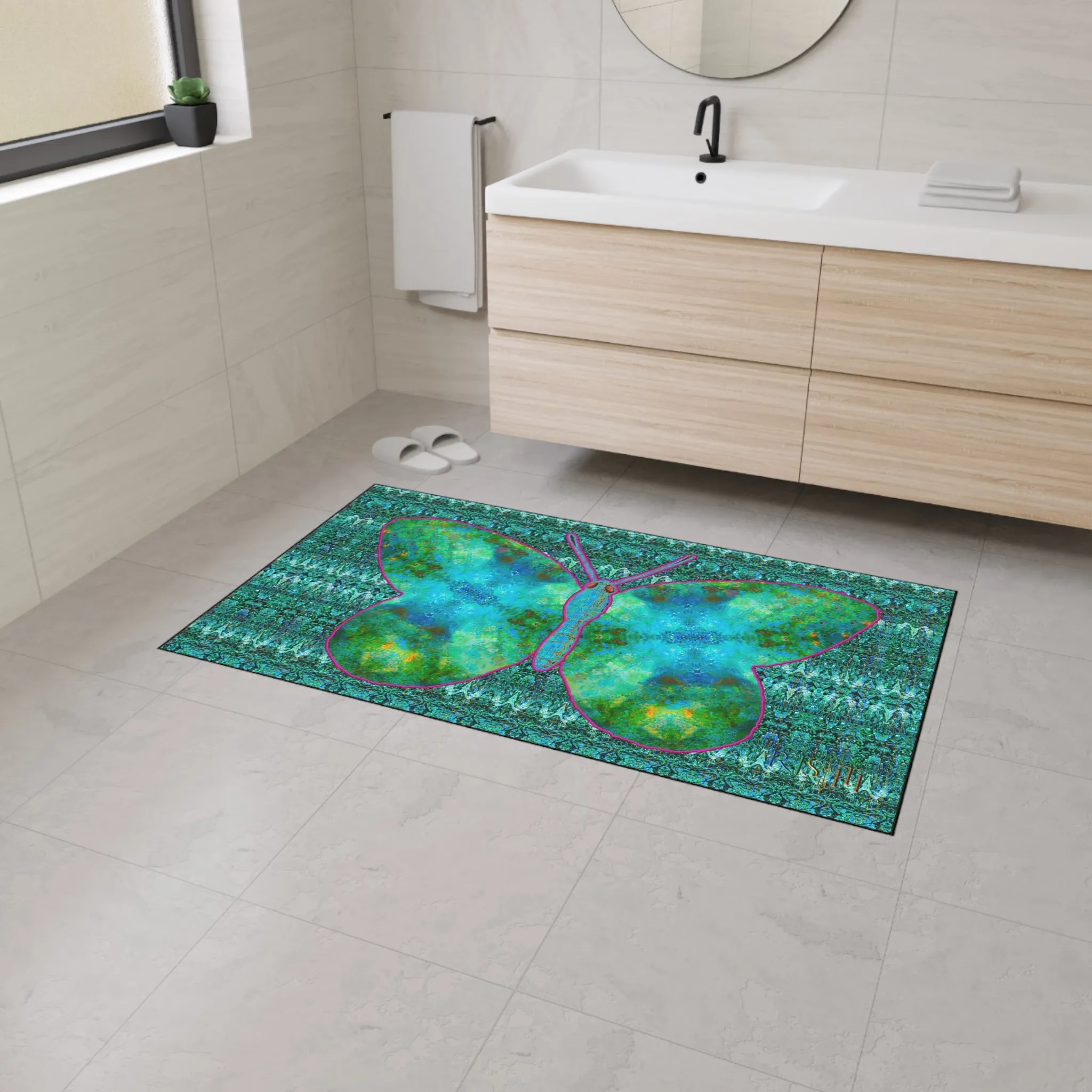 Heavy Duty Floor Mat (Butterfly Glade Denizen & Samhain Dream Thaw 12 & Blue Logo@Alchemic) RJSTH@Fabric#11_7 of 16 RJSTHw2025 RJS