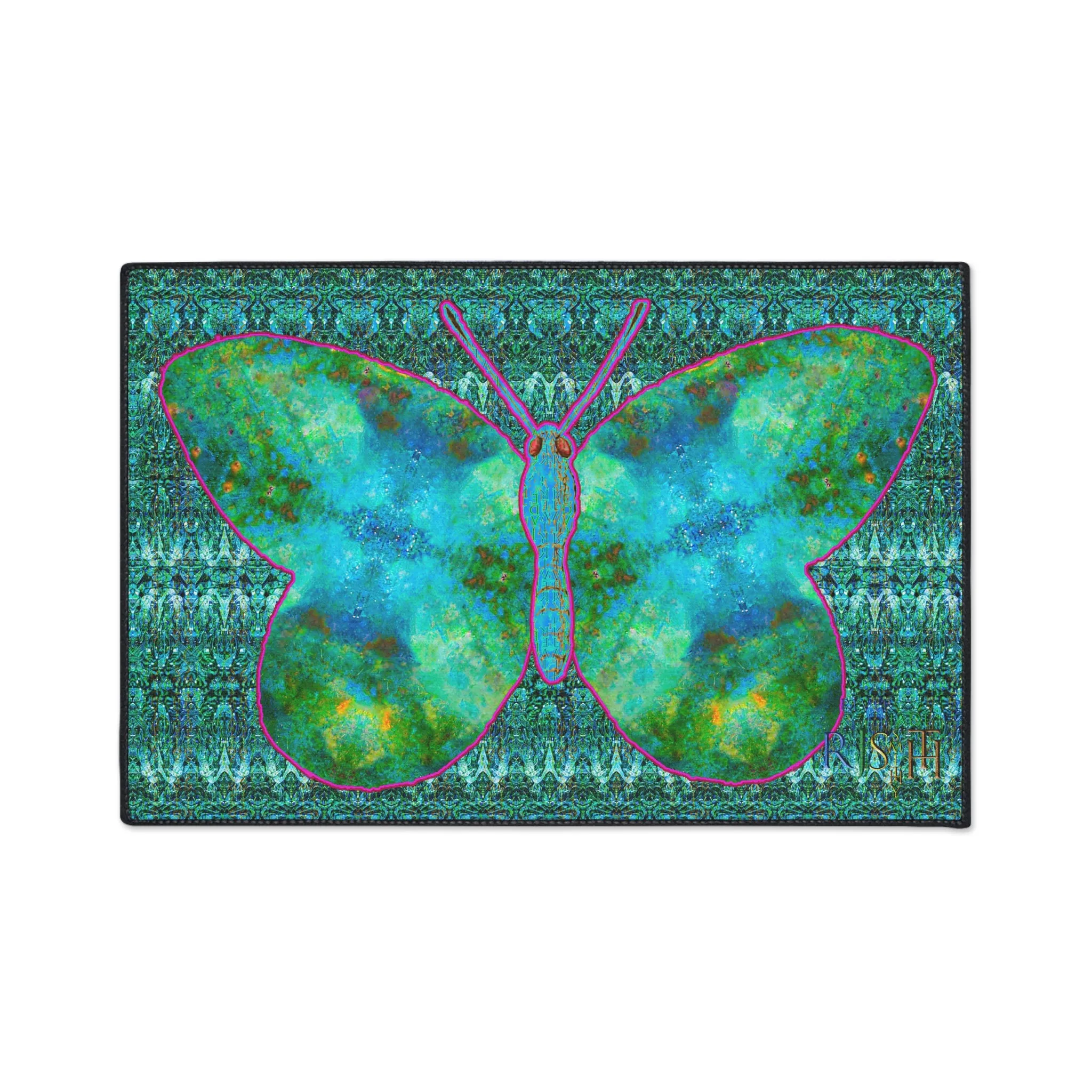 Heavy Duty Floor Mat (Butterfly Glade Denizen & Samhain Dream Thaw 12 & Blue Logo@Alchemic) RJSTH@Fabric#11_7 of 16 RJSTHw2025 RJS
