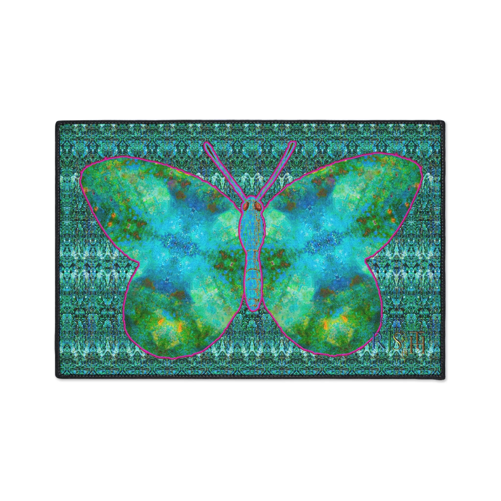 Heavy Duty Floor Mat (Butterfly Glade Denizen & Samhain Dream Thaw 12 & Blue Logo@Alchemic) RJSTH@Fabric#11_7 of 16 RJSTHw2025 RJS