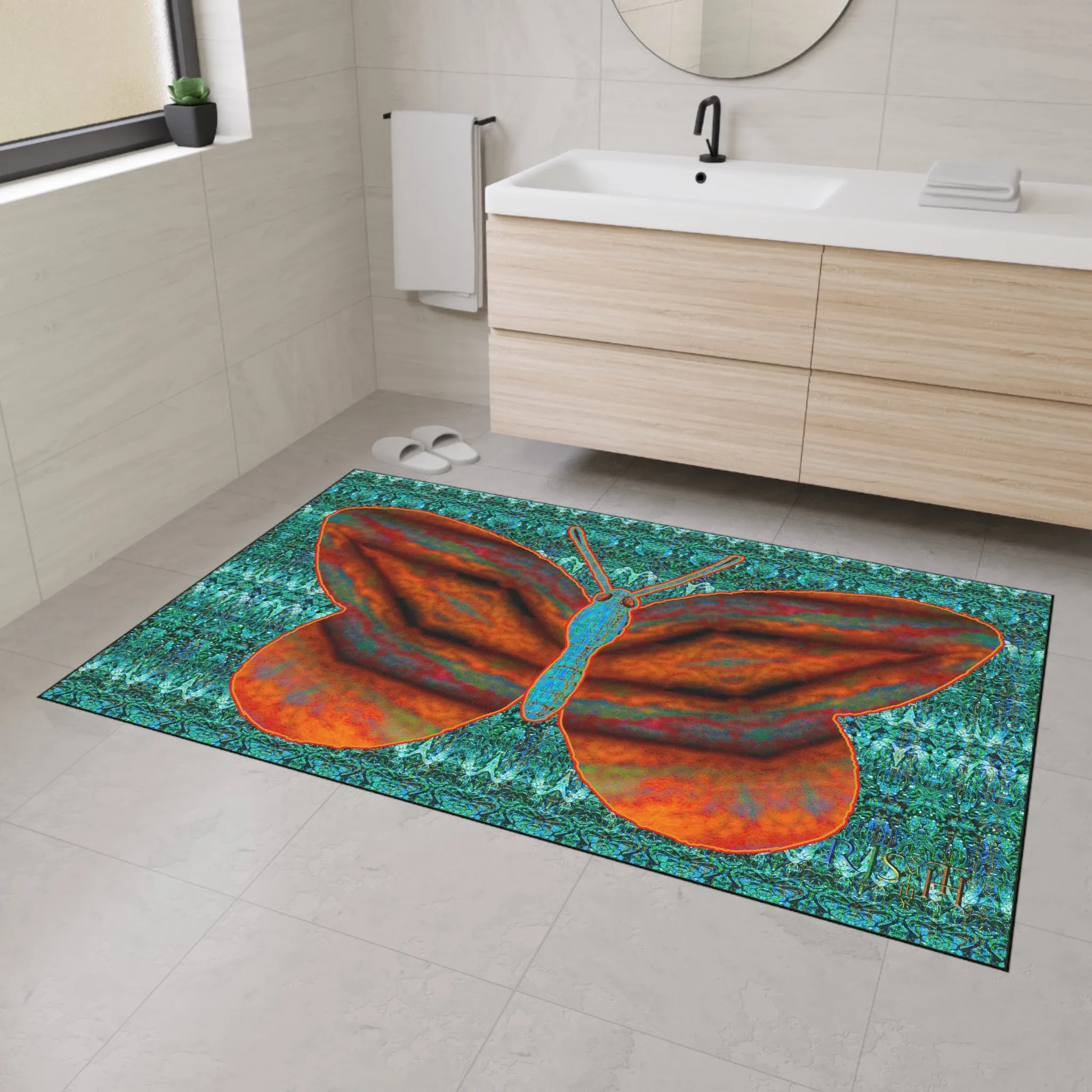 Heavy Duty Floor Mat (Butterfly Glade Denizen & Samhain Dream Thaw 12 & Blue Logo@Alchemic) RJSTH@Fabric#12_11 of 16 RJSTHw2025 RJS