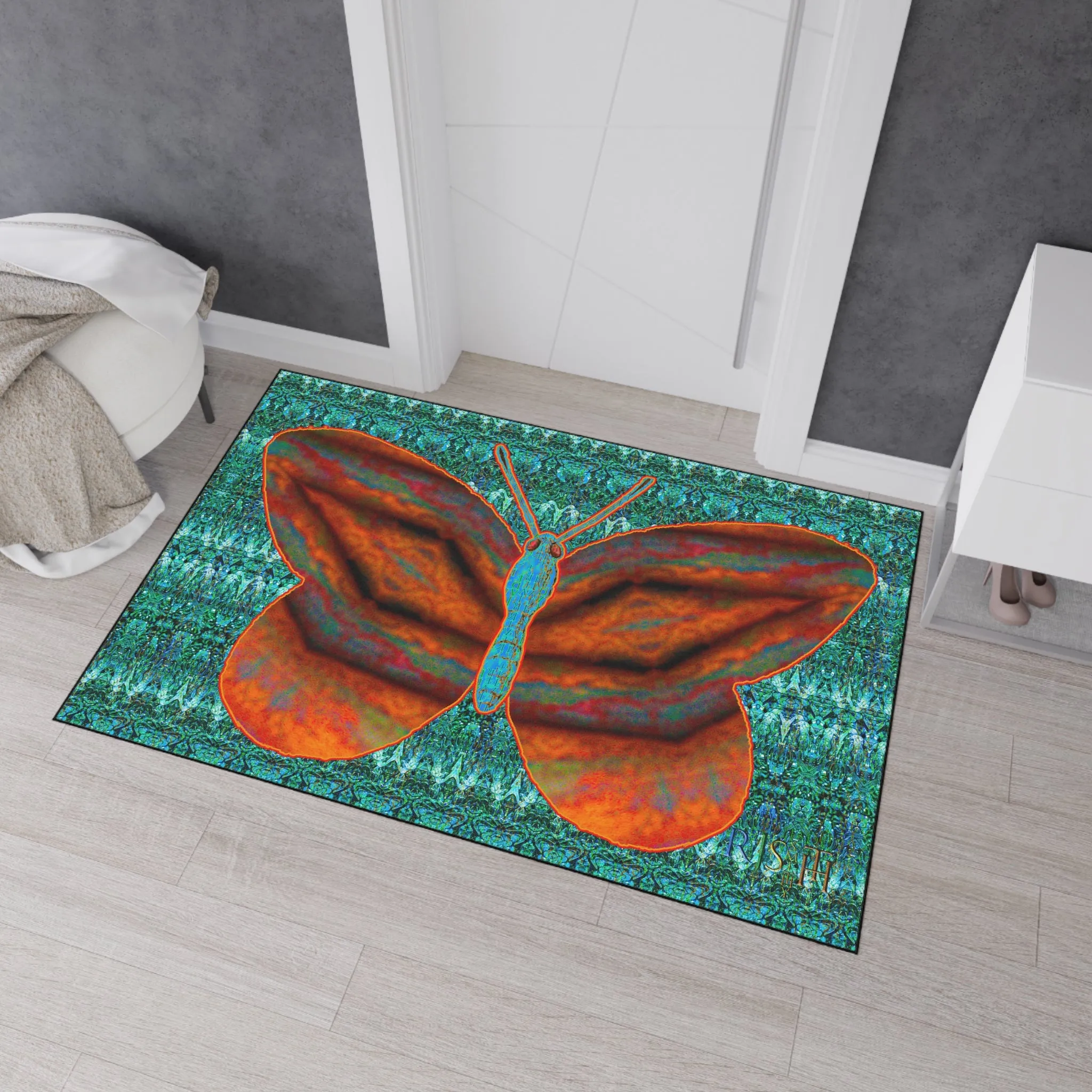 Heavy Duty Floor Mat (Butterfly Glade Denizen & Samhain Dream Thaw 12 & Blue Logo@Alchemic) RJSTH@Fabric#12_11 of 16 RJSTHw2025 RJS
